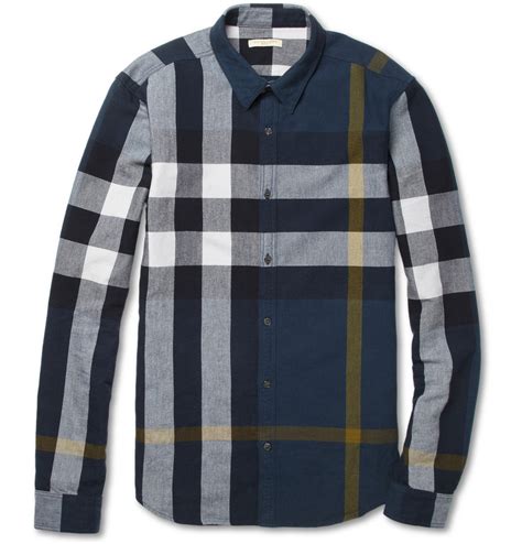 cheap blue burberry shirt|burberry men's blue plaid scarf.